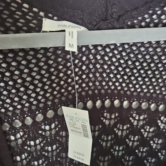 Maurices Black Open-Knit Cardigan - Picture 3 of 9